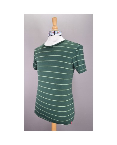 Levi's t-shirt stretch striped green S