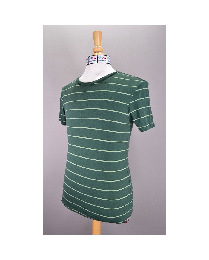 Levi's t-shirt stretch striped green S