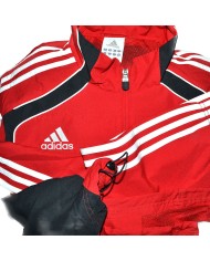Adidas track-jacket embroidered front logo 3-striped red XL