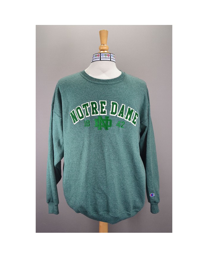 Champion sweater embroidered front logo green XL