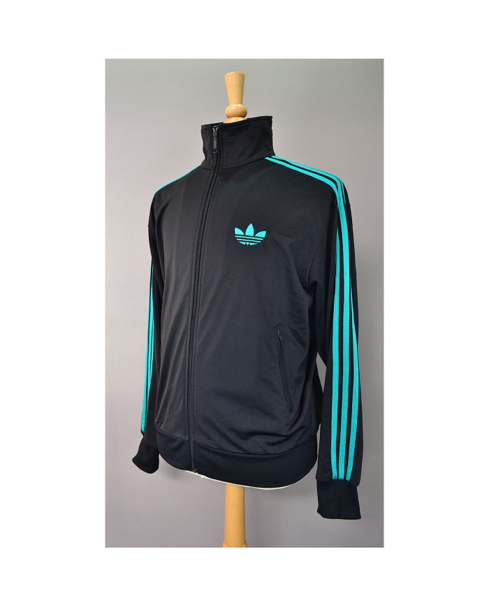 Adidas vest zippers embroidered front logo 3-striped black M