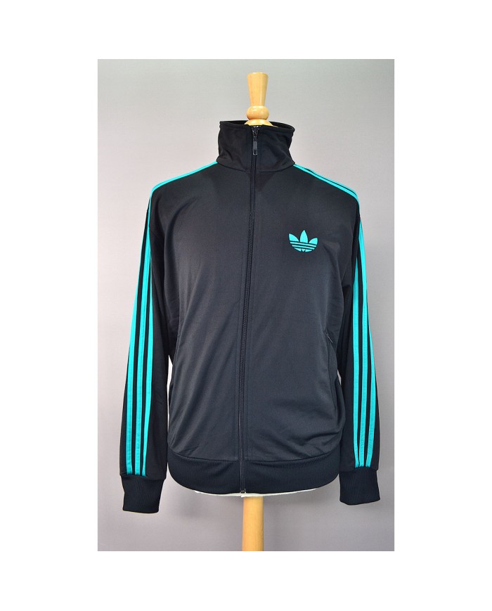 Adidas vest zippers embroidered front logo 3-striped black M