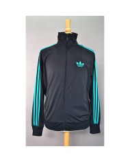 Adidas vest zippers embroidered front logo 3-striped black M