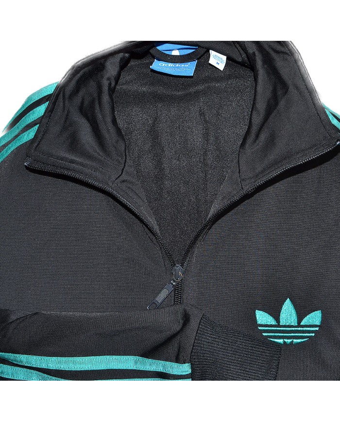 Adidas vest zippers embroidered front logo 3-striped black M