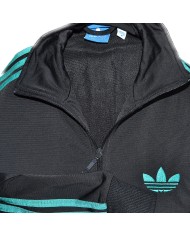 Adidas vest zippers embroidered front logo 3-striped black M