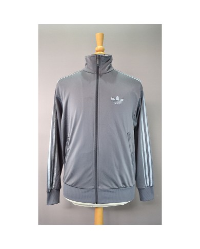 Adidas vest zippers embroidered front logo 3-striped gray S