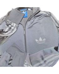 Adidas vest zippers embroidered front logo 3-striped gray S