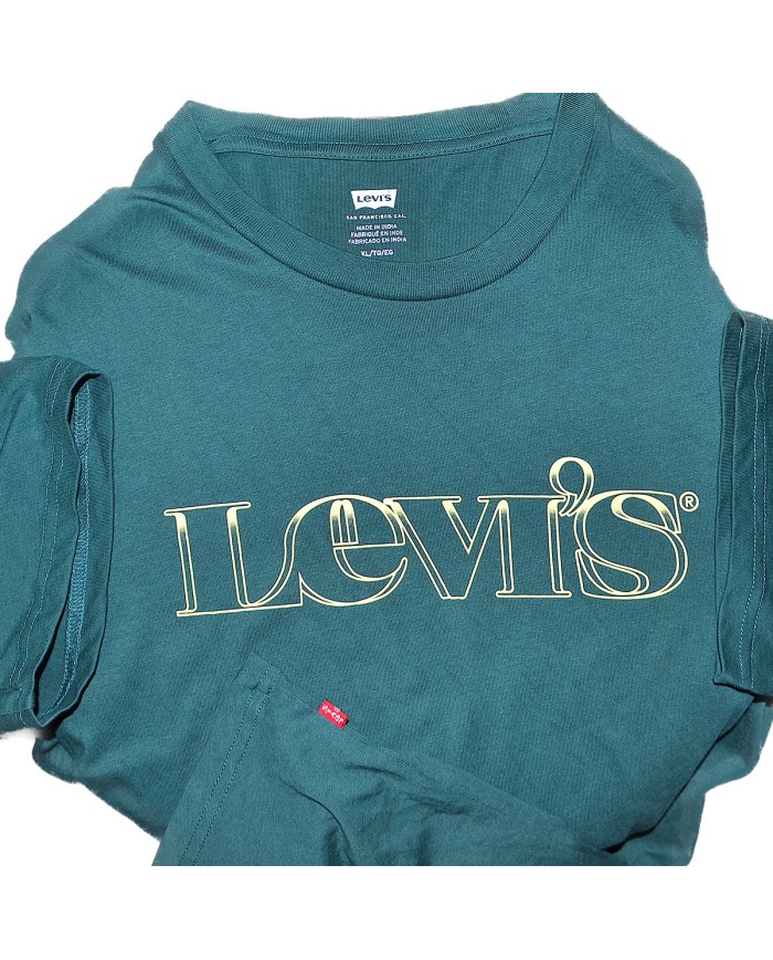 Levi's t-shirt front logo green XL