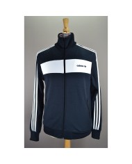 Adidas vintage vest zippers embroidered front- back logo blue L