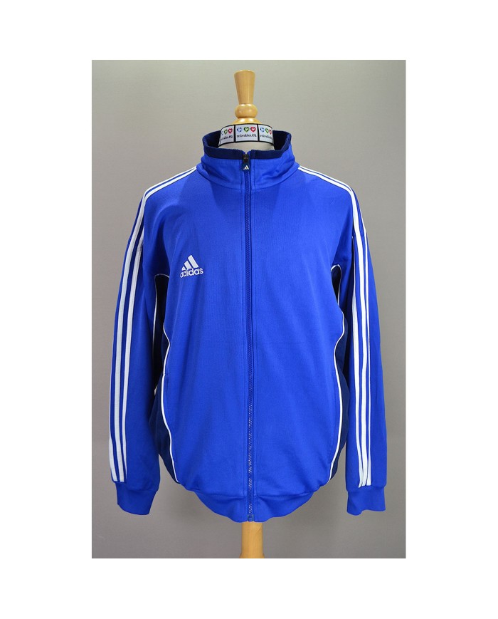Adidas vintage vest zippers embroidered front- back logo blue L