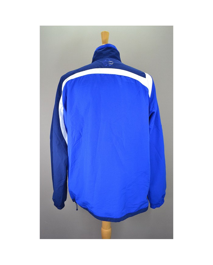 Adidas track-jacket embroidered front- back logo blue L