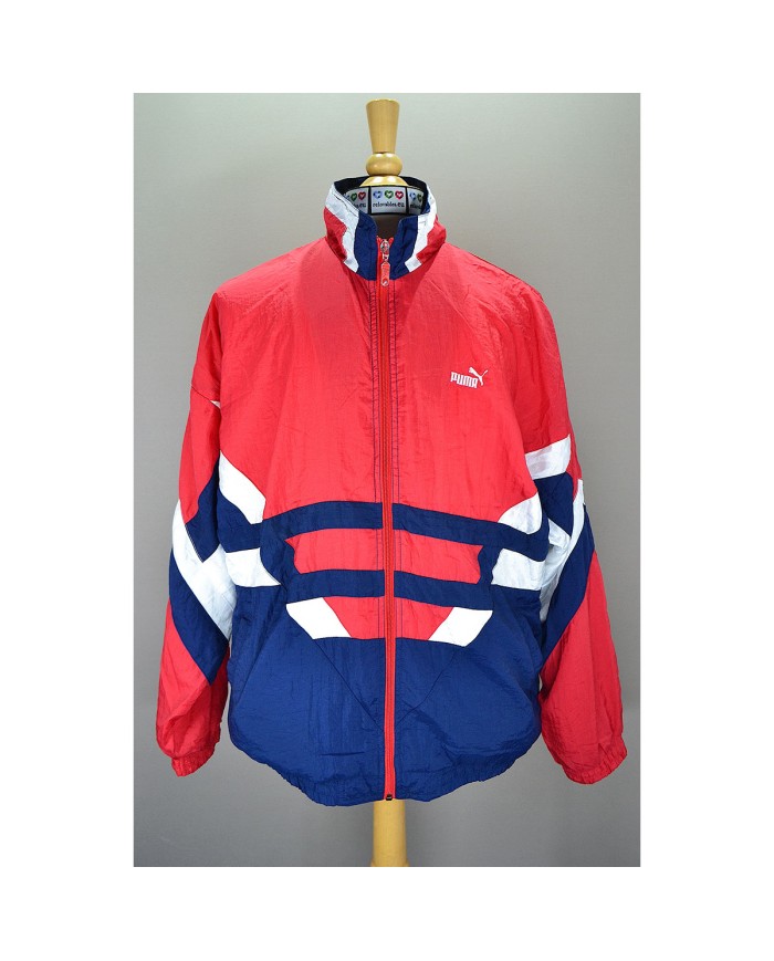 Puma vintage track jacket embroidered logo red L