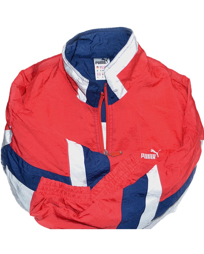 Puma vintage track jacket embroidered logo red L