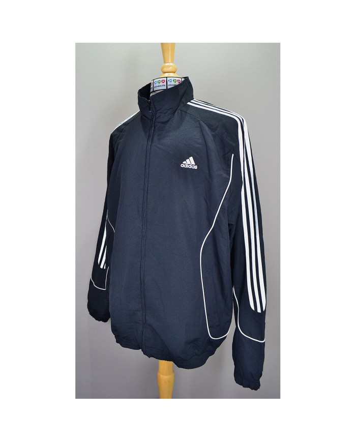 Adidas track-jacket embroidered logo 3-striped BLACK XXL