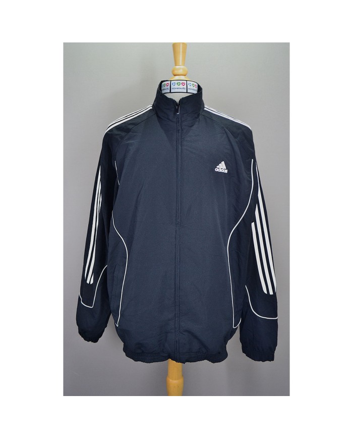 Adidas track-jacket embroidered logo 3-striped BLACK XXL