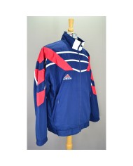 Adidas track-jacket embroidered front logo 3-striped blue L