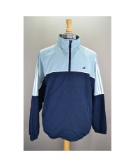 Adidas track-jacket embroidered front logo 3-striped blue L