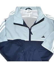 Adidas track-jacket embroidered front logo 3-striped blue L
