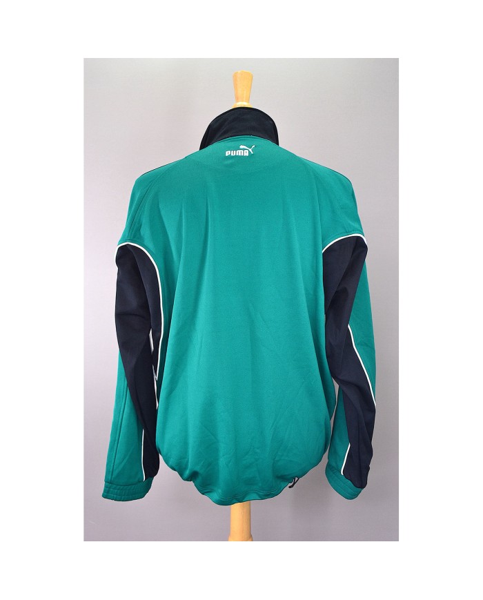 Puma vintage vest embroidered logo's zip-pockets green L