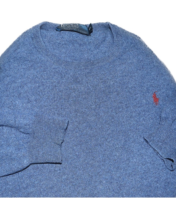 Ralph Lauren sweater morino wool blue XL