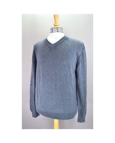Nautica sweater stretch v-neck gray L