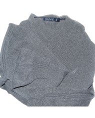 Nautica sweater stretch v-neck gray L