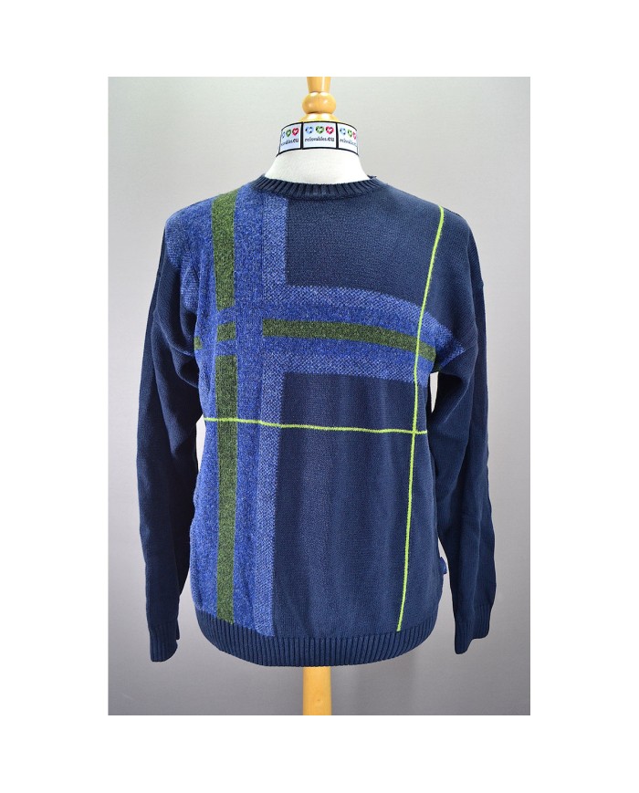 Nautica sweater knitwear 38% wool blue L