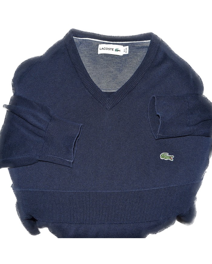 Lacoste sweater v-neck blue L