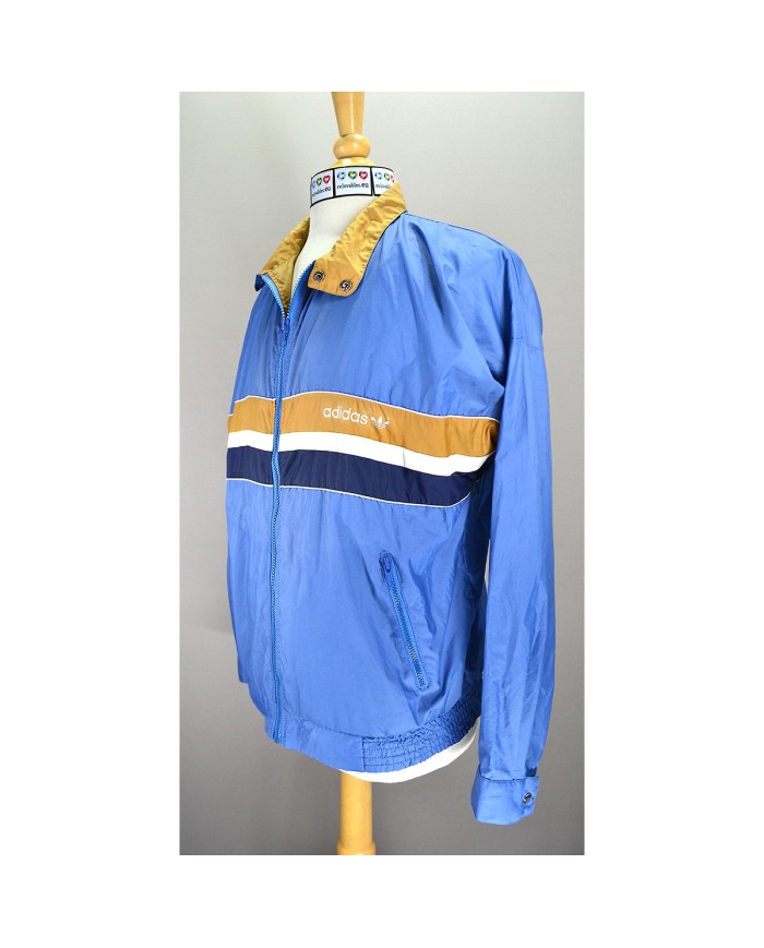 Adidas vintage rain jacket blue  M