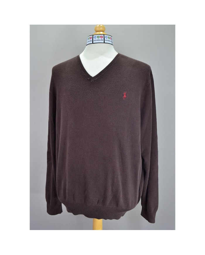 Ralph Lauren sweater v-neck brown XXL