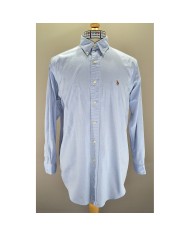 Ralph Lauren shirt long-sleeve stretch slim-fit blue L
