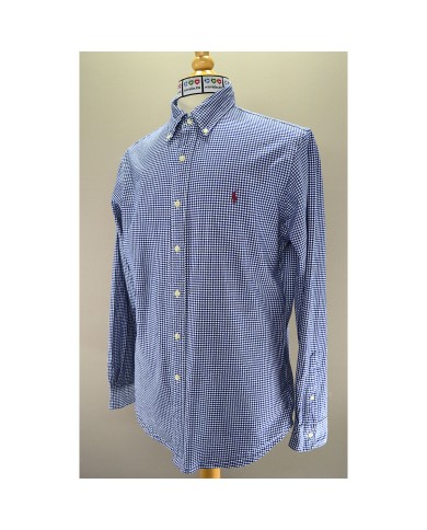 Ralph Lauren shirt long-sleeve stretch slim-fit blue L