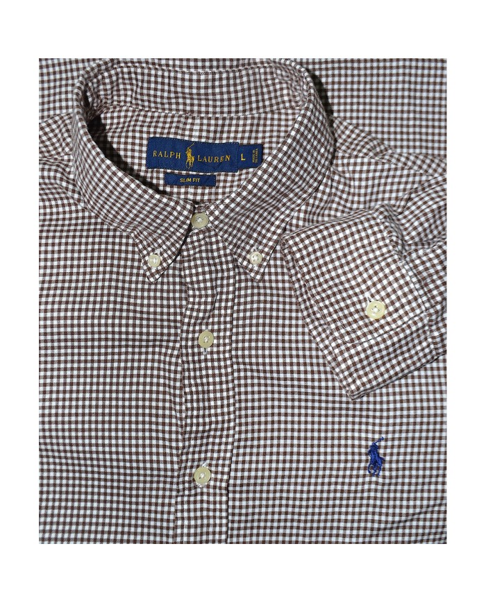 Ralph Lauren shirt long-sleeve slim-fit brown L