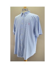 Ralph Lauren heavy striped shirt long-sleeve blue size 17 36/37