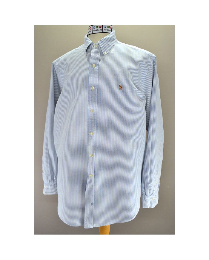 Ralph Lauren heavy shirt long-sleeve striped blue XL
