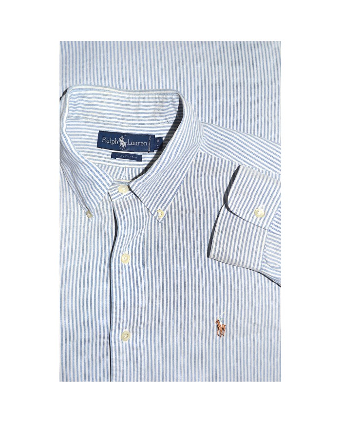 Ralph Lauren heavy shirt long-sleeve striped blue XL