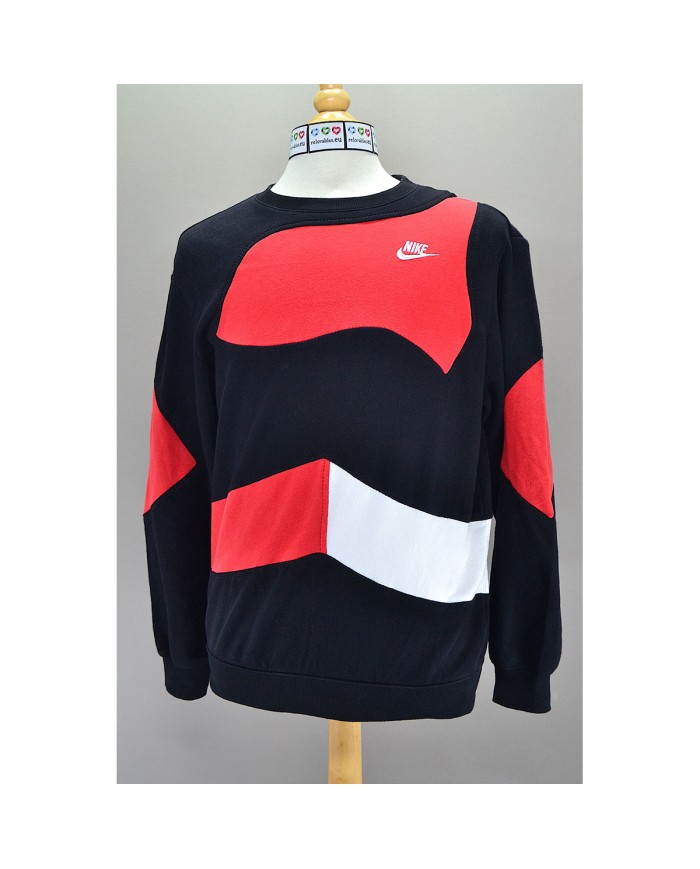Nike reworked sweater black red L