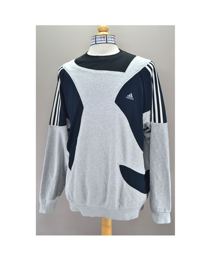 Adidas reworked sweater 3-striped black gray L