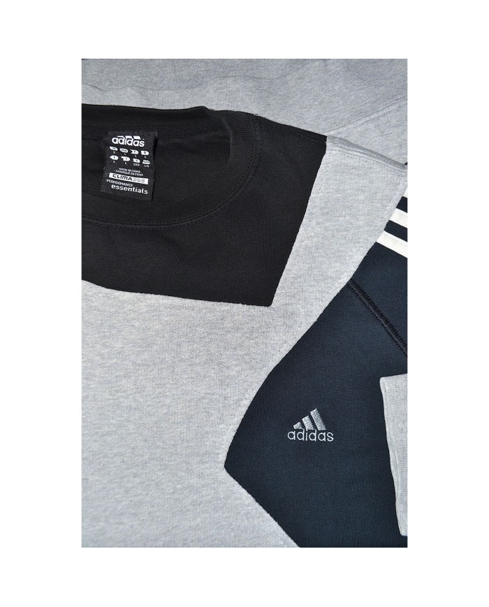 Adidas reworked sweater 3-striped black gray L