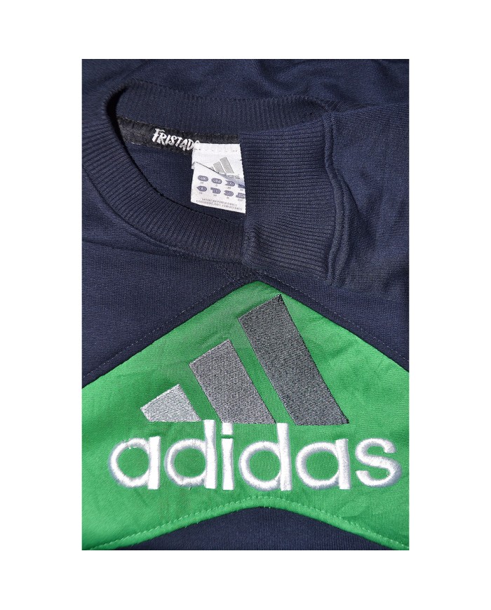Adidas reworked sweater embroidered front logo blue green M