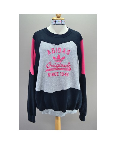 Adidas reworked sweater embroidered front logo gray black M