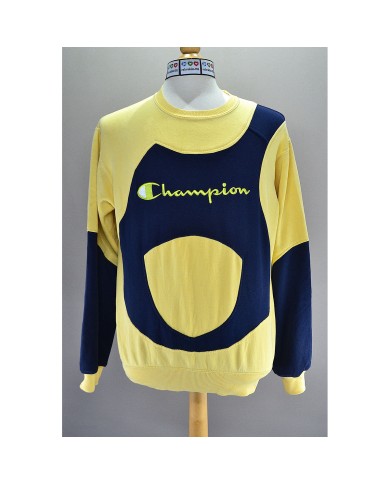 Champion reworked sweater embroidered front logo yellow black L