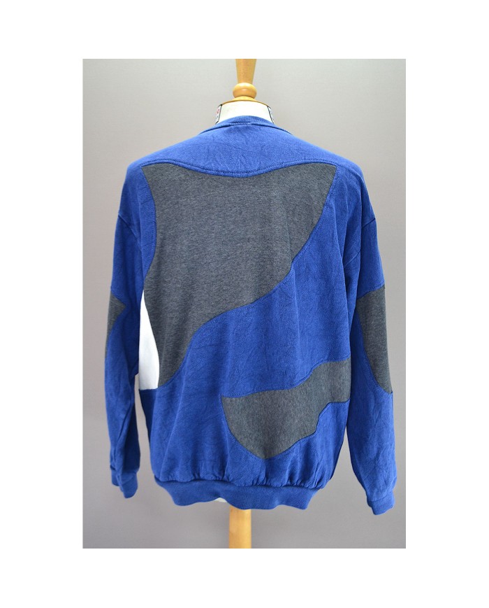 Champion reworked sweater embroidered front logo blue gray M