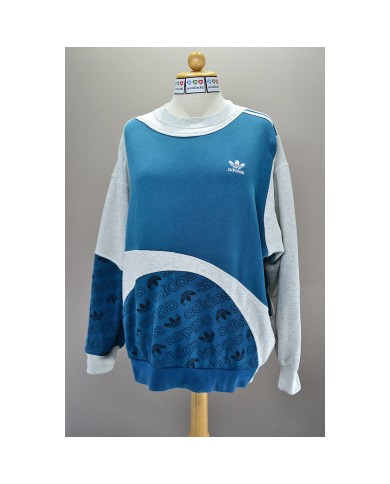 Adidas reworked sweater blue gray XL