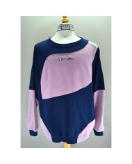 Champion reworked sweater embroidered front logo blue gray M