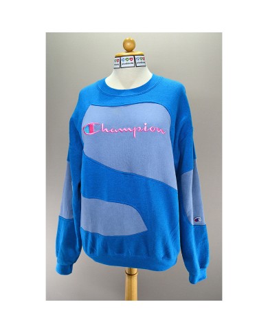 Champion reworked sweater embroidered front logo blue S