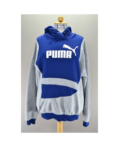 Puma reworked hoodie embroidered front logo blue gray M