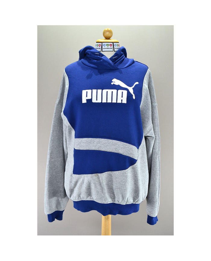 Puma reworked hoodie embroidered front logo blue gray M