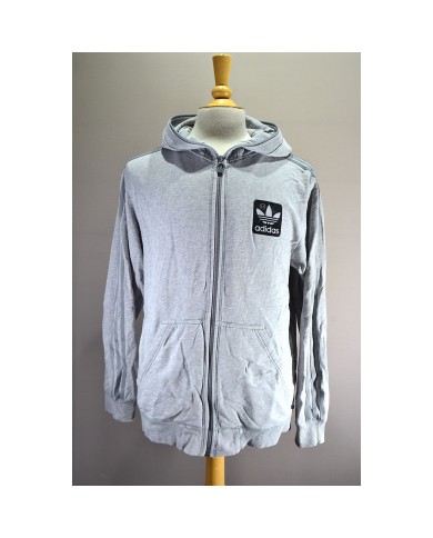 Adidas hoodie zipper gray L