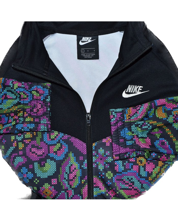 NIKE track-jacket crop-top black L